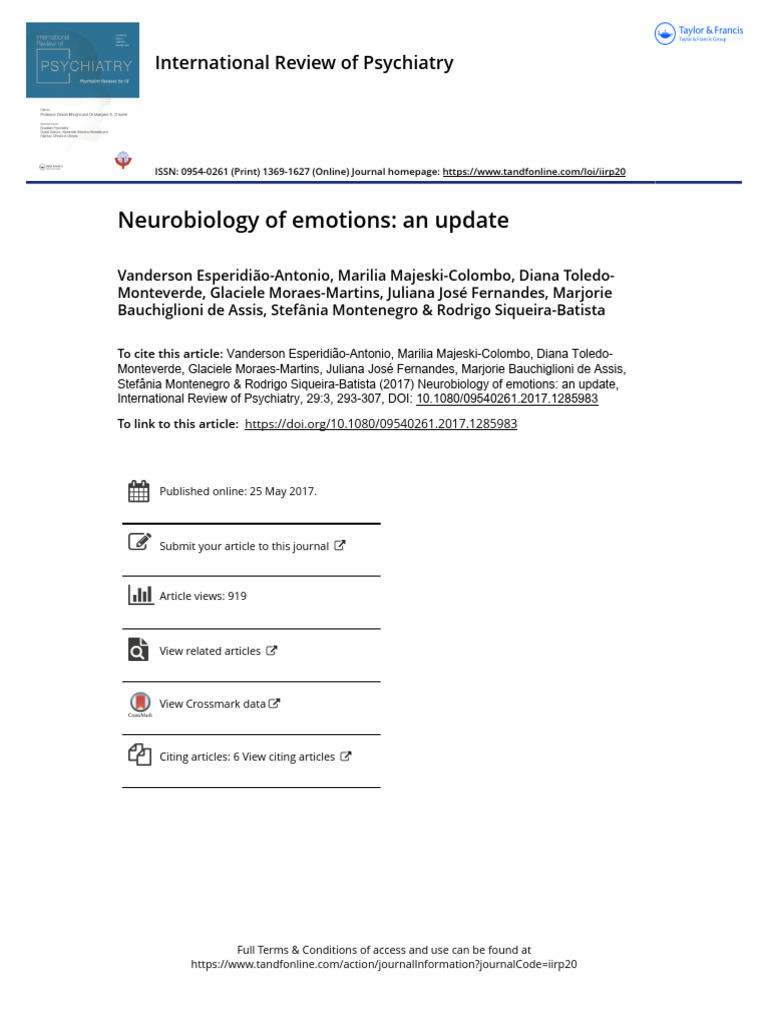 Neurobiology of Emotions Explained | PDF | Reward System | Amygdala