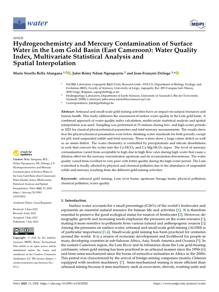 Mercury Contamination in Lom Gold Basin | PDF | Water Quality | Mercury ...