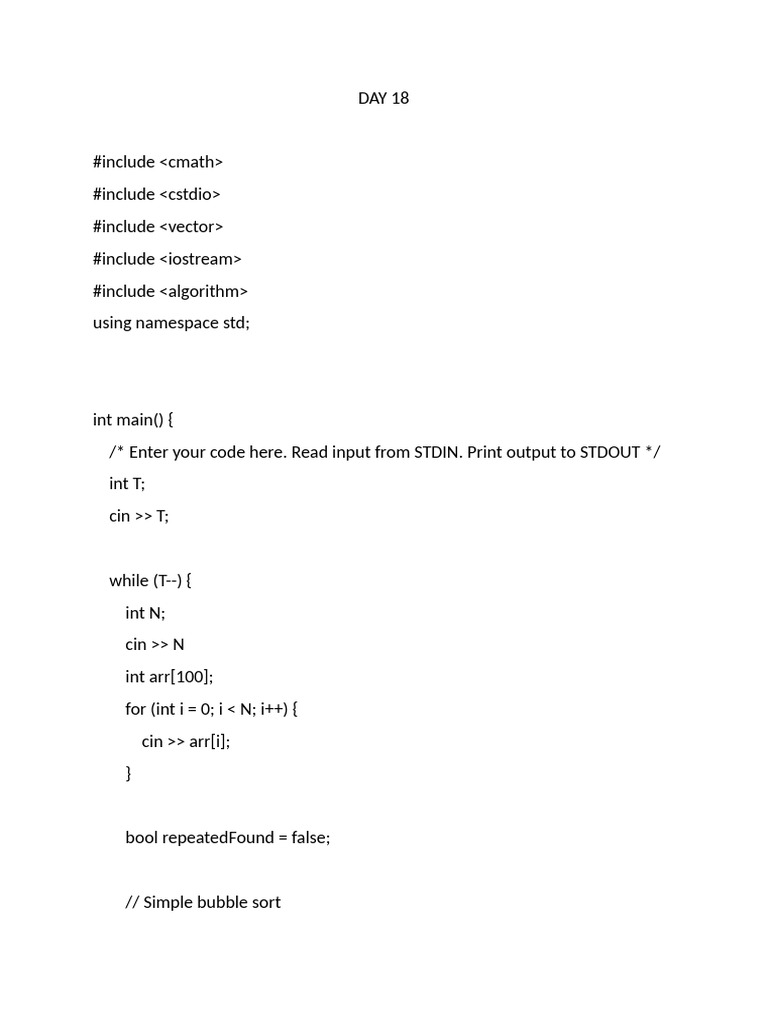 Detecting Repeated Values in C++ | PDF