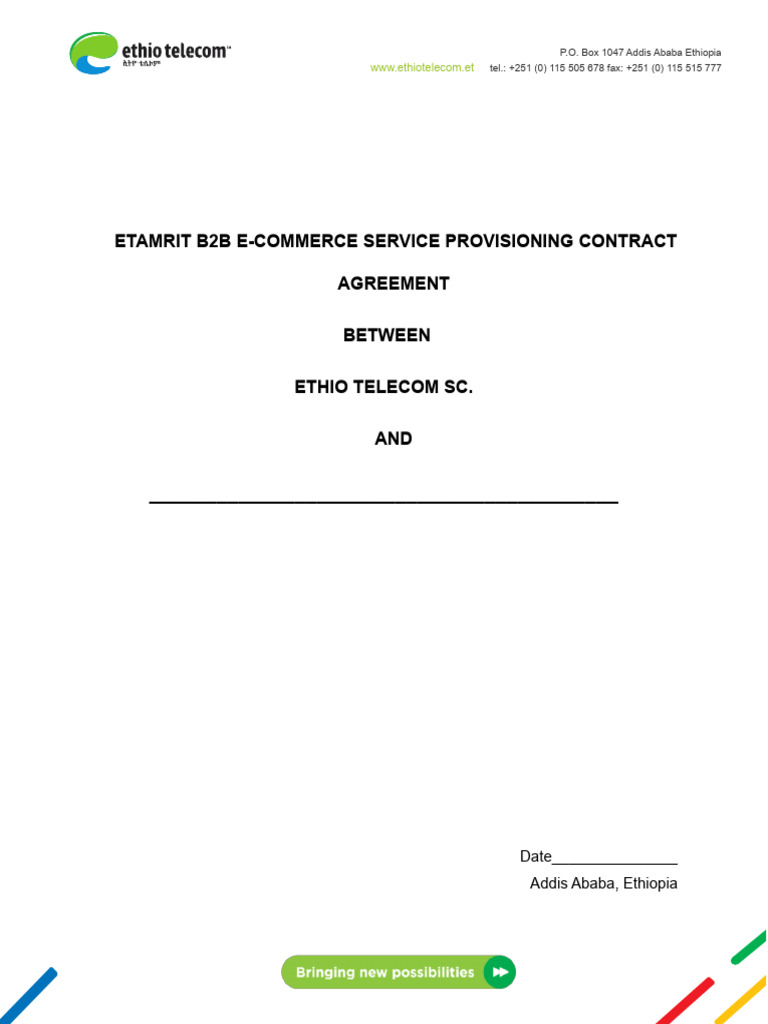 Ethio Telecom B2B E-Commerce Contract | PDF | Invoice | Pricing