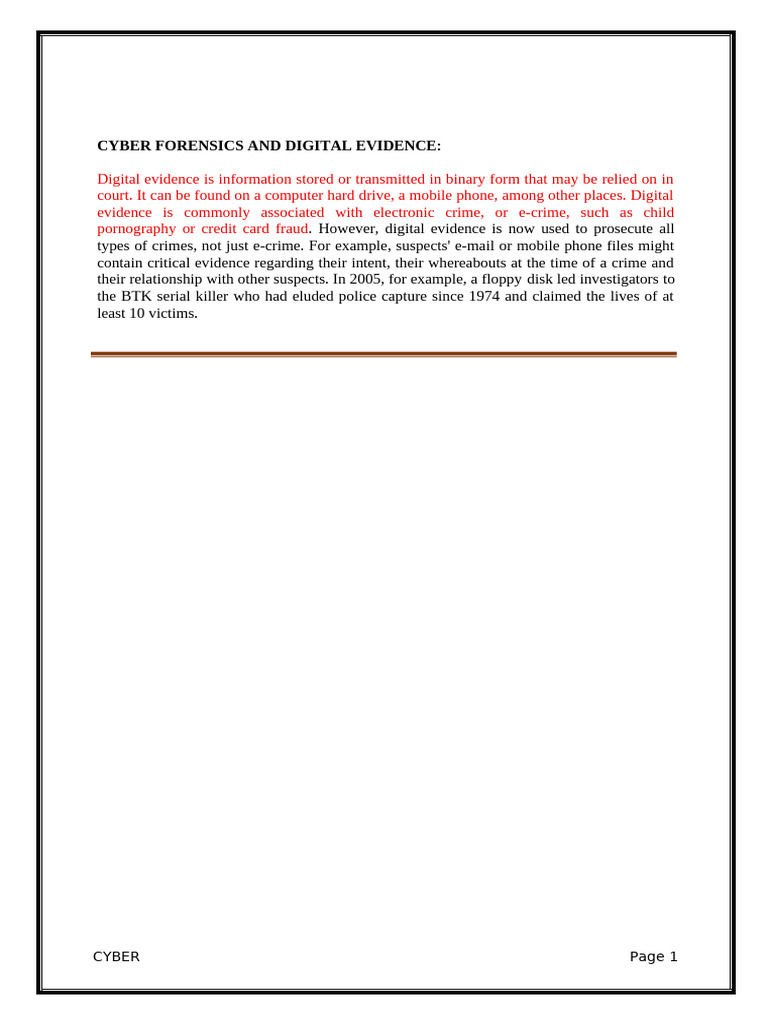 Digital Forensics in Cybersecurity | PDF | Computer Security | Security
