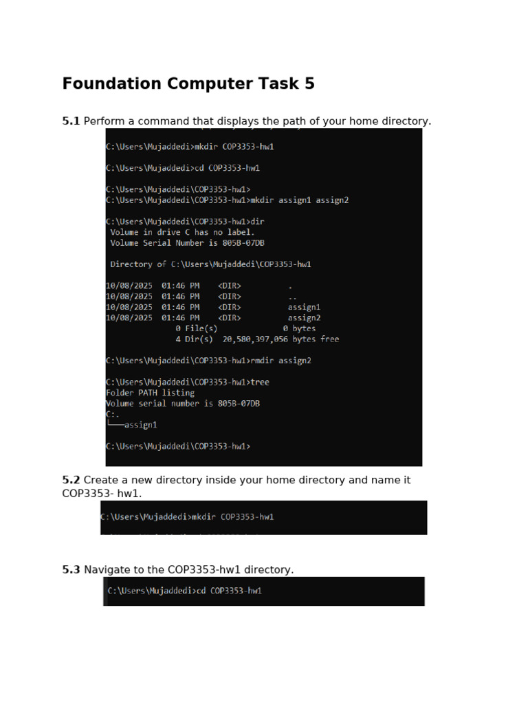 Linux Directory Management Tasks | PDF
