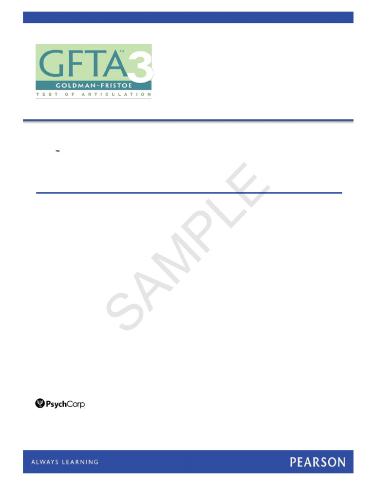 GFTA-3 Articulation Score Report | PDF