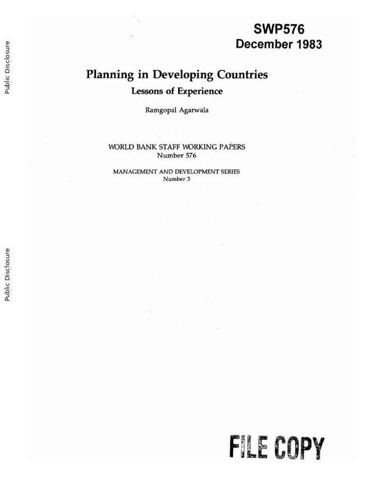 #1 Planning in Developing Countries (1) | PDF