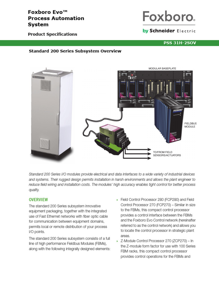 Foxboro Evo 200 Series I/O Modules Overview | PDF | Computer Network ...
