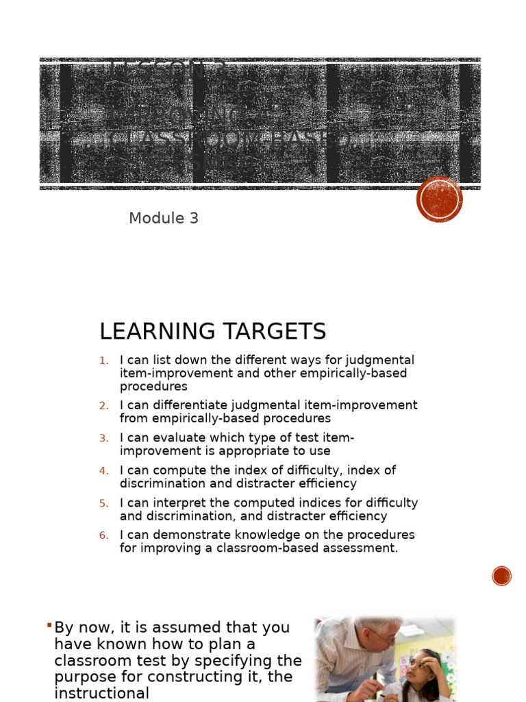 Module 3 Lesson 3 Improving A CB Assessment | PDF | Educational ...
