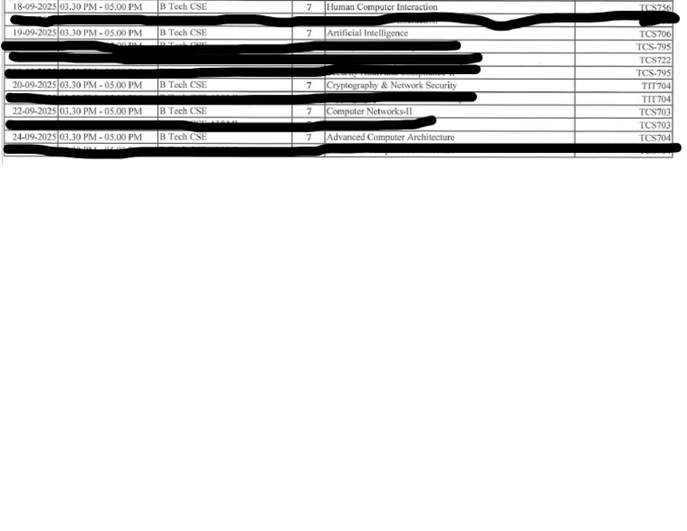 Date Sheet | PDF