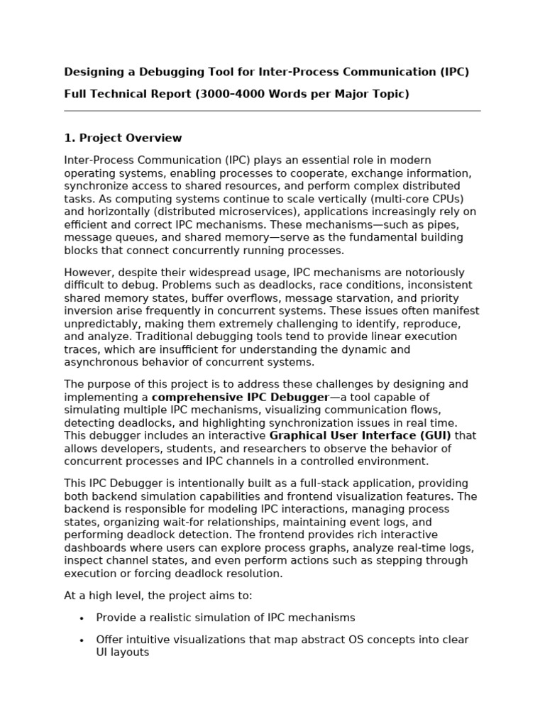 IPC Debugger Tool Design Report | PDF | Operating System | Simulation