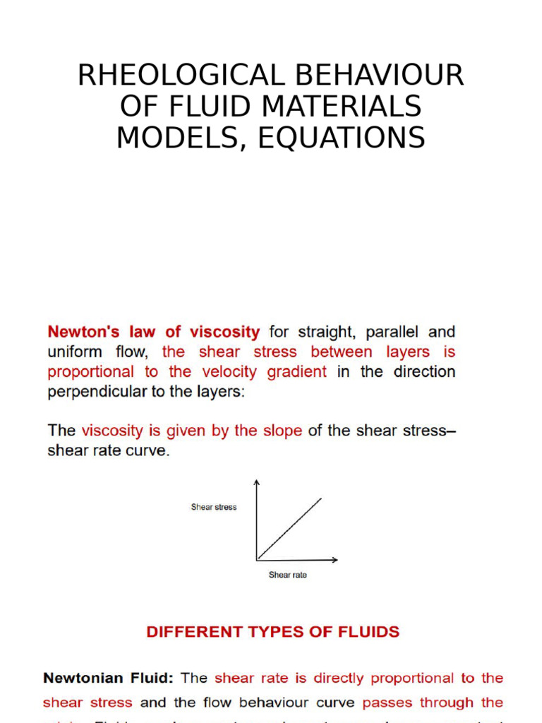 Newtonian Fluid Rheology Explained | PDF