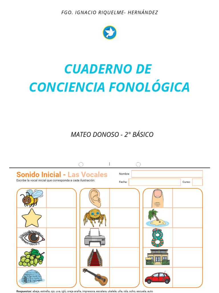 Cuaderno de Conciencia Fonológica | PDF