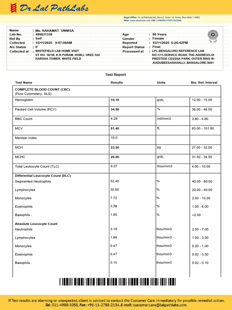 489631338_Report_F2025-11-15T172647 | PDF | White Blood Cell | Immunology