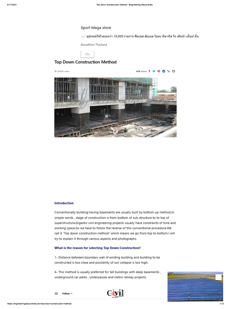 Top Down Construction Explained | PDF | Building Engineering | Civil ...