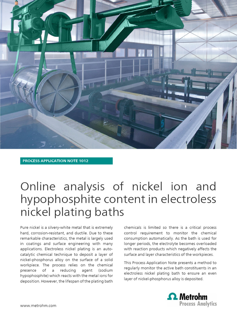 Online Monitoring of Nickel Plating Baths | PDF | Nickel | Secondary ...