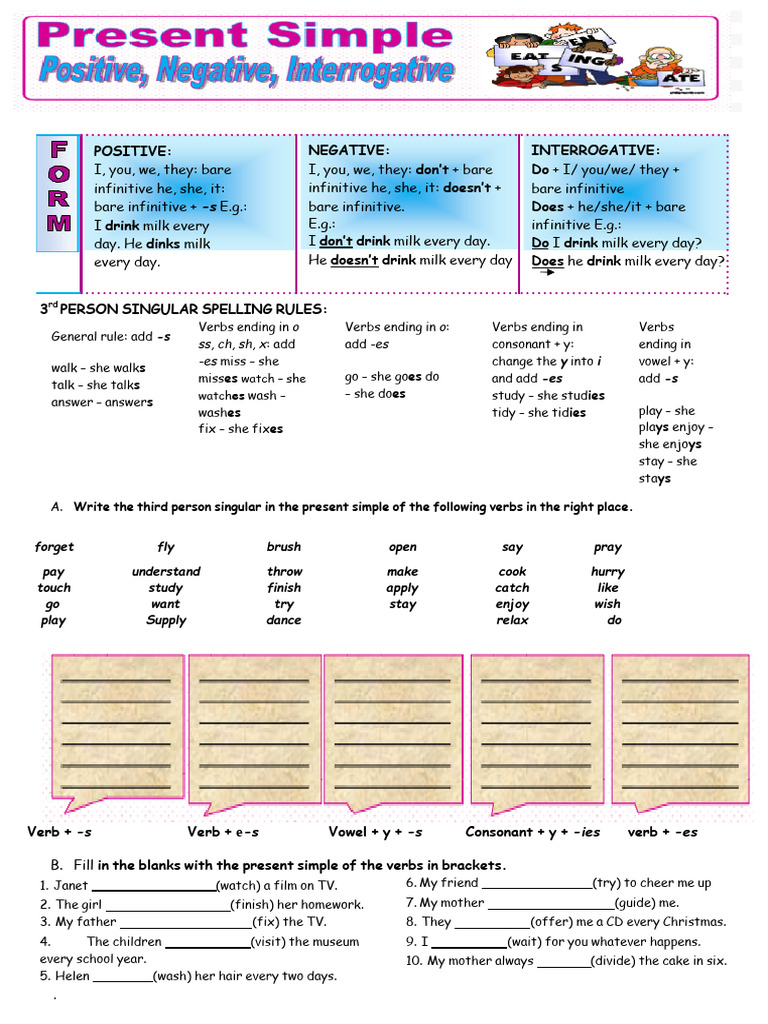 Present Simple Tense Guide | PDF | Language Families | Languages