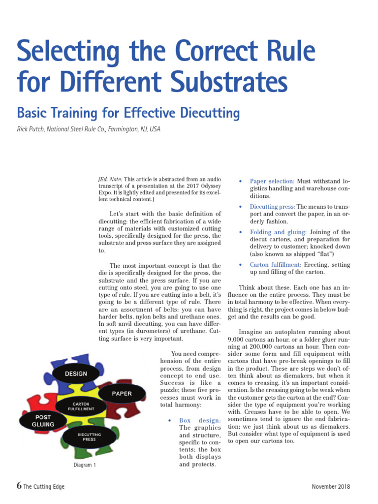 Diecutting Techniques for Various Substrates | PDF | Paperboard