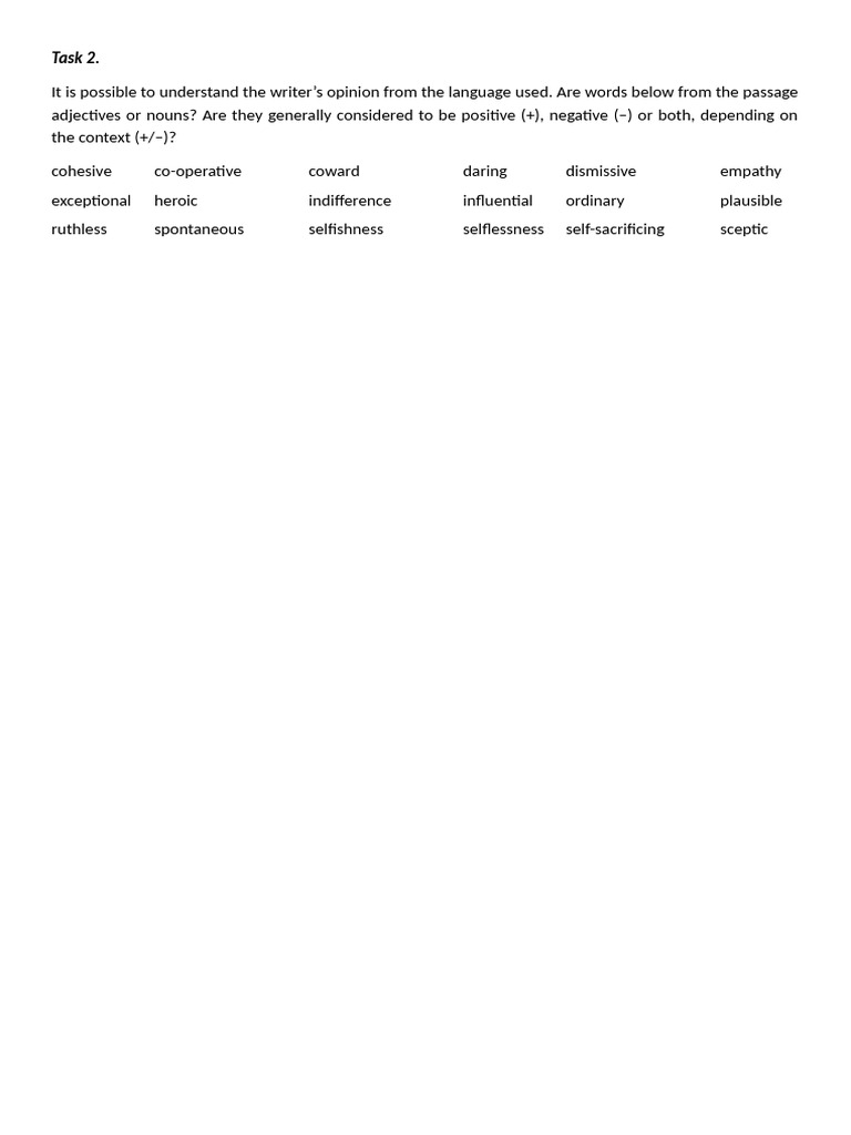 Language Analysis of Positive and Negative Words | PDF