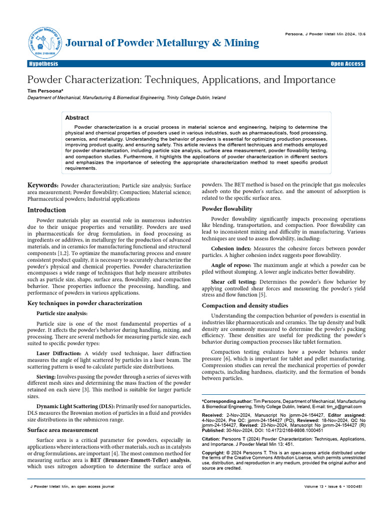 powder-characterization-techniques-applications-and-importance | PDF ...