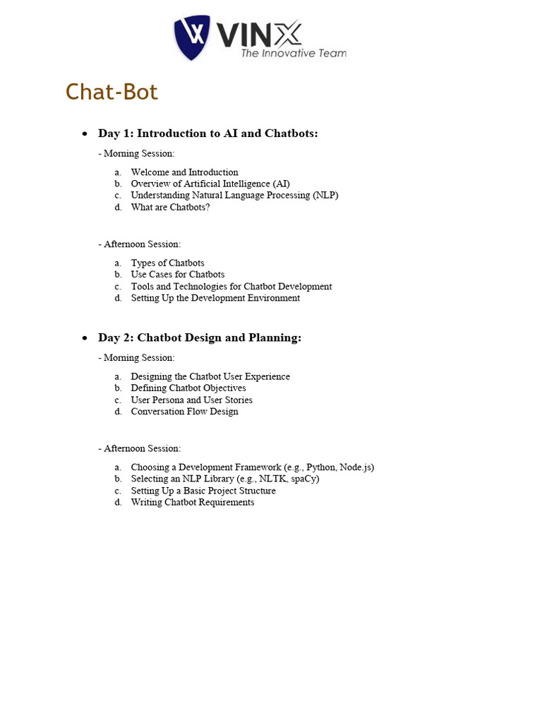 Chatbot Schedule | PDF