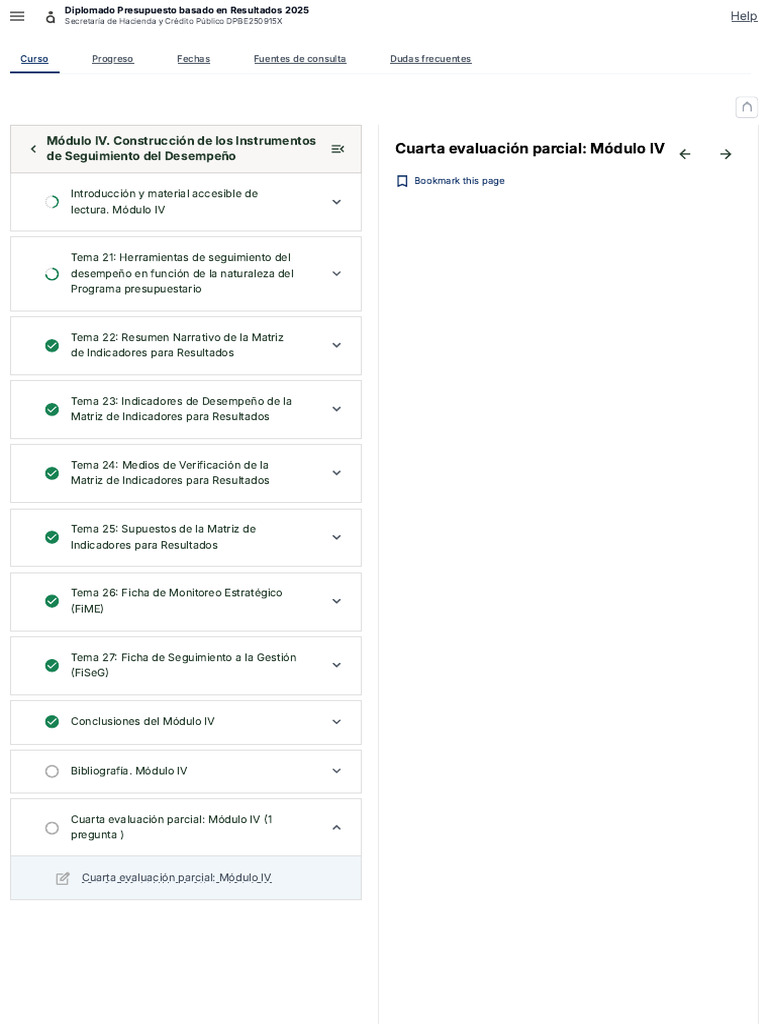 Evaluación Módulo IV: Seguimiento Desempeño | PDF | Planificación ...