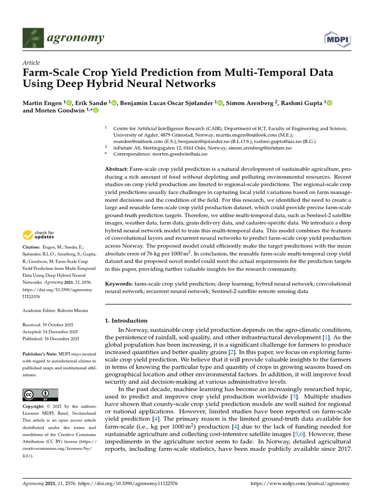 Farm-Scale Crop Yield Prediction Model | PDF | Infrared