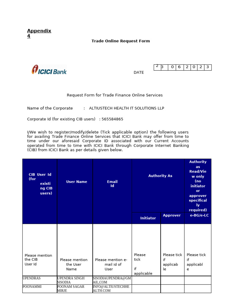 Altiustechhealth Tol Form | PDF | Limited Liability Partnership | Banks