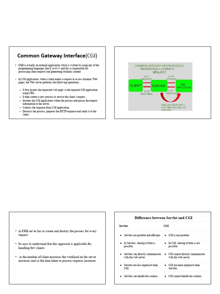 CGI vs Servlets: Key Differences Explained | PDF | Http Cookie | Web Server