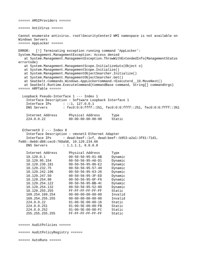 Windows Security and Network Audit Report | PDF | Windows Registry ...