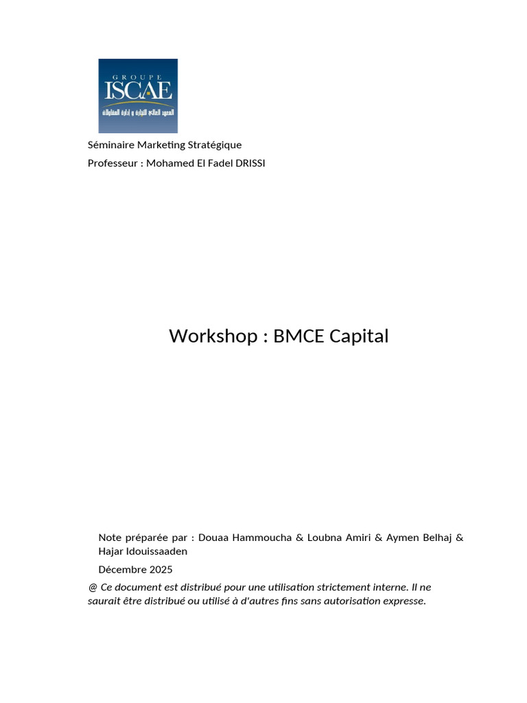 Stratégies Marketing de BMCE Capital | PDF | Banques | Commercialisation
