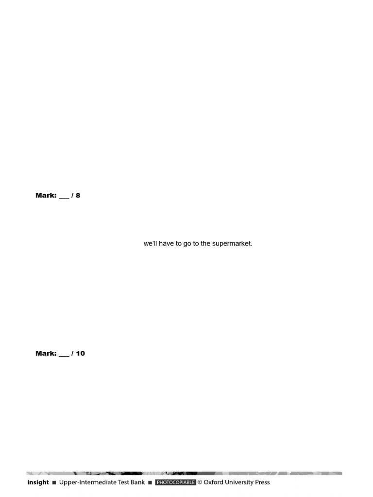 Vocabulary & Grammar Test Unit 3 Test B | PDF