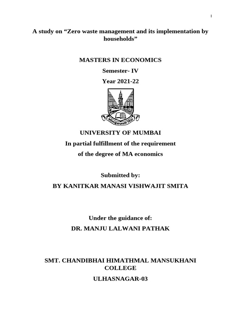 Zero Waste Management in Households | PDF | Waste | Landfill