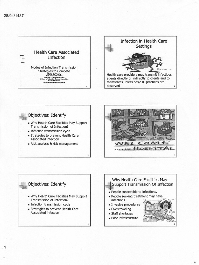Infection Transmission in Healthcare Settings | PDF | Infection ...