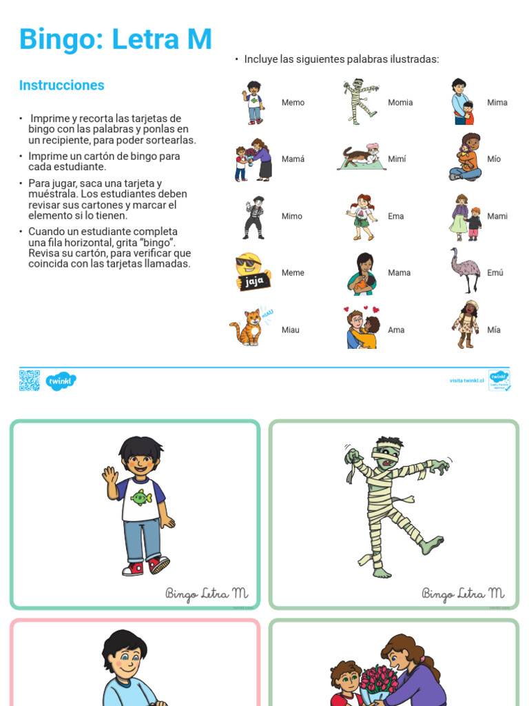 CL L 1683909912 Juego Bingo Letra M Cursiva 2 Ver 1 | PDF | Jugar ...