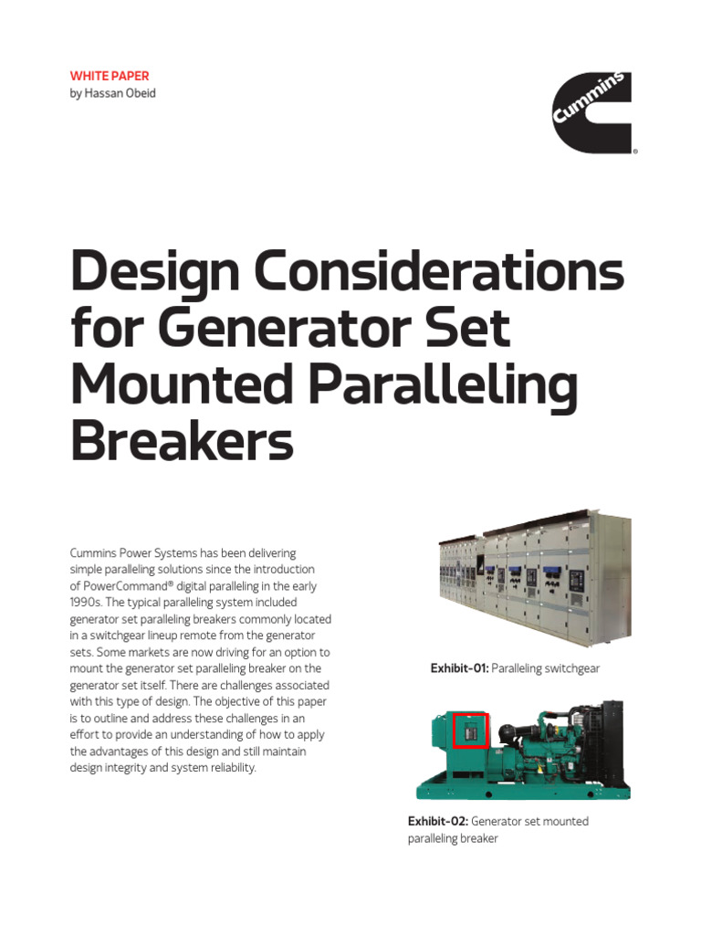 Generator Set Paralleling Breaker Design | PDF | Electric Generator ...