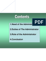 Role of Administrator