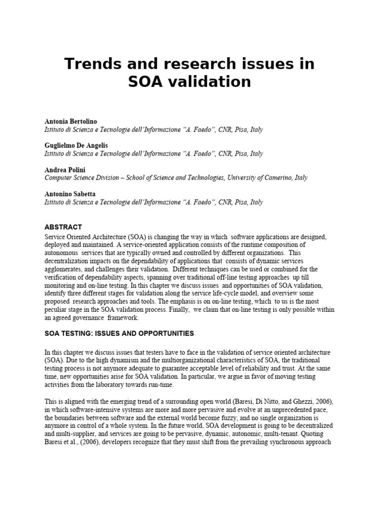 Soa Issues | PDF | Service Oriented Architecture | Governance