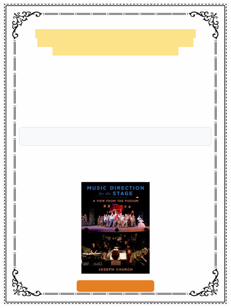 Music Direction for the Stage A View from the Podium 1st Edition Joseph ...
