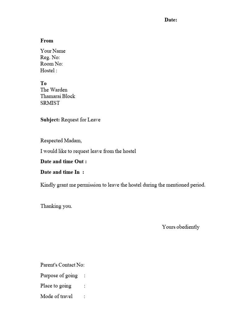 Leave Letter Thamarai | PDF