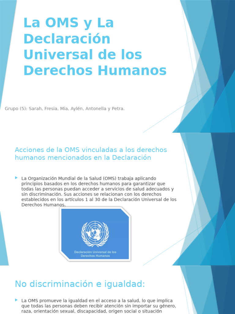La OMS y La Declaración Universal | PDF | Accesibilidad | Organización ...