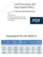 Financial Forecasting and Working Capital Policy: Industry:Power and Infrastructure