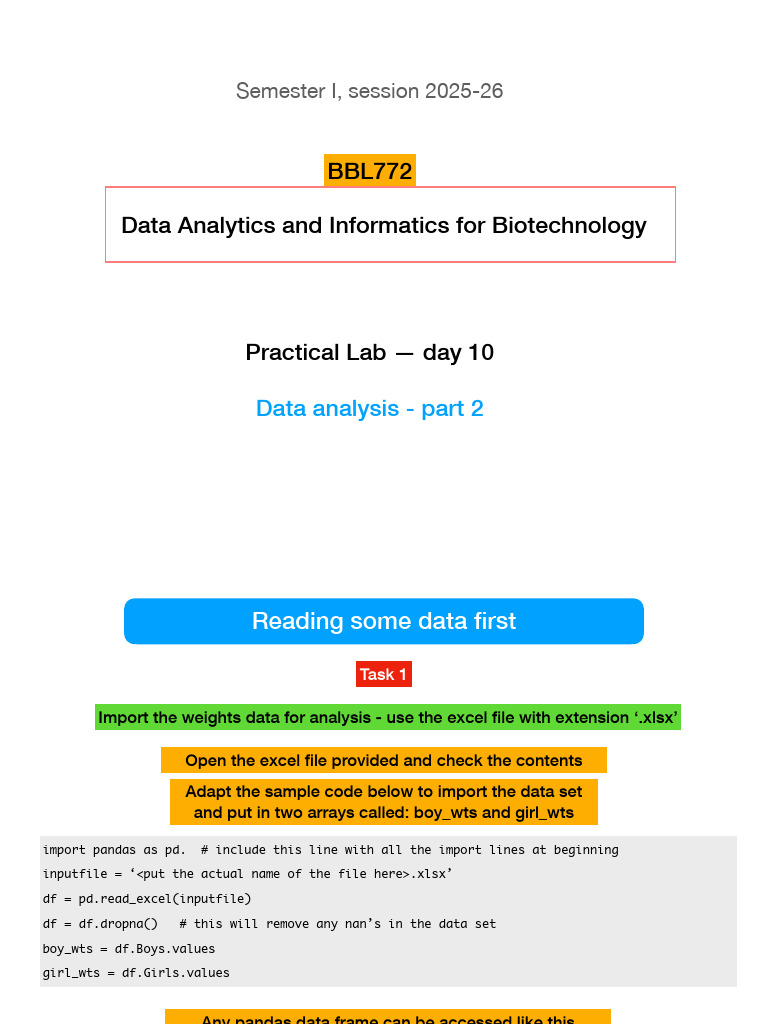 Data Analysis in Biotechnology Lab 10 | PDF | Applied Mathematics ...