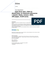 Asterion 389 3 Giuseppe Duso Dir Oltre La Democrazia Un Itinerario Attraverso I Classici Rome Carocci 2004 269 Pages 19 60 Euros