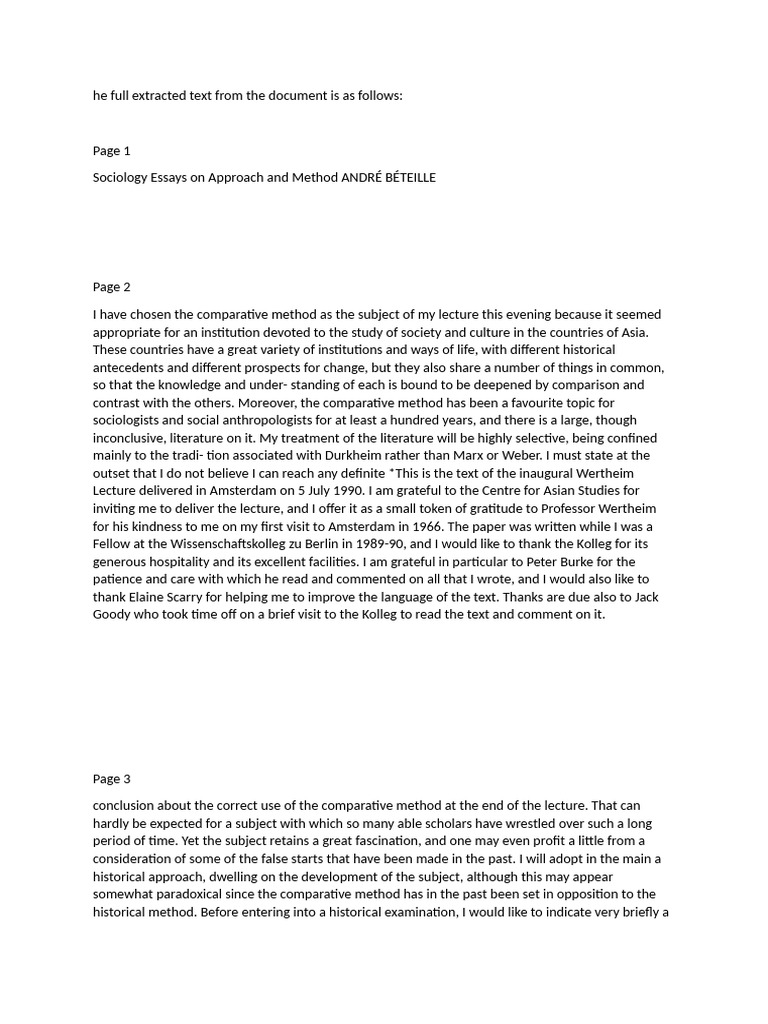 Comparative Method in Sociology | PDF | Anthropology | Sociology