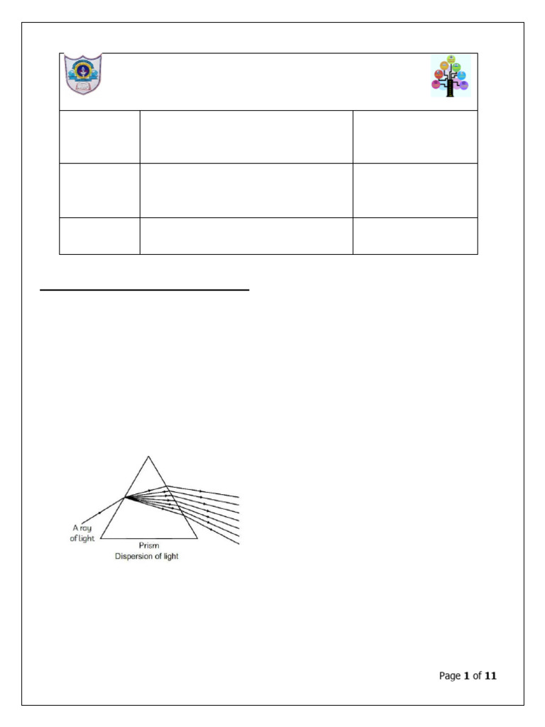 Human Eye and Color Vision Worksheet | PDF | Eye | Myopia