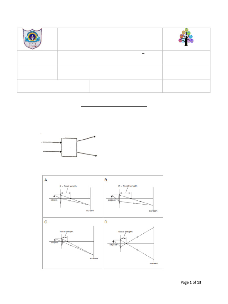 Light Reflection and Refraction Worksheet | PDF | Glass Engineering And ...