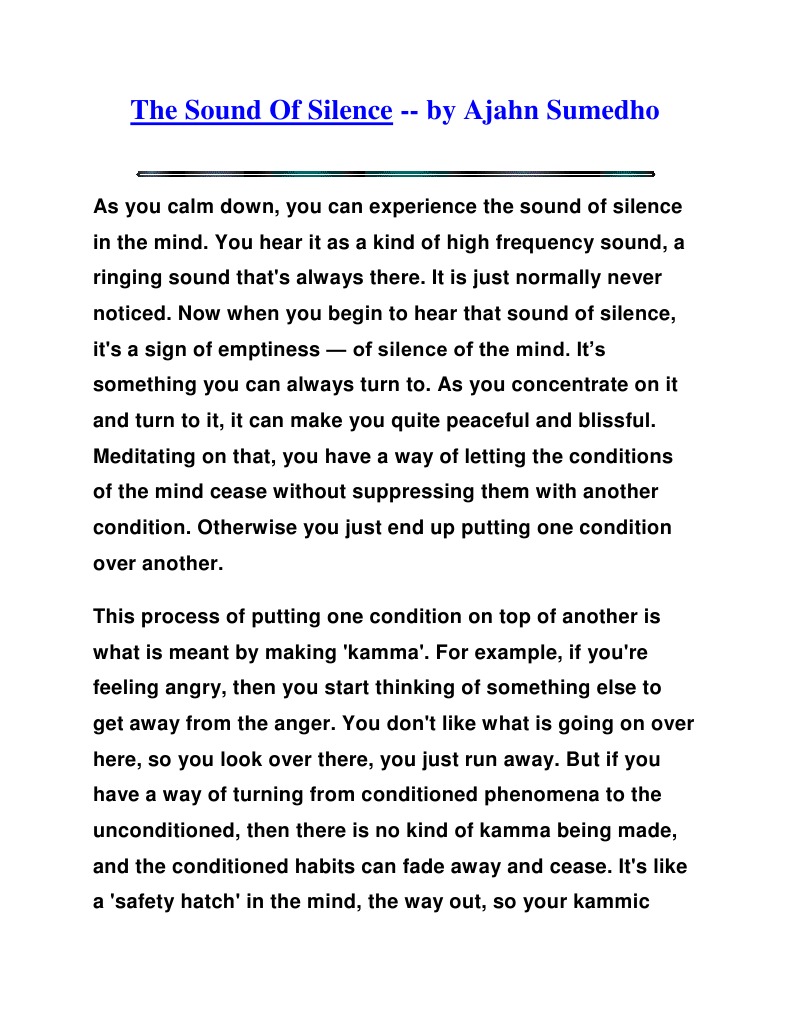 Embracing the Sound of Silence | PDF