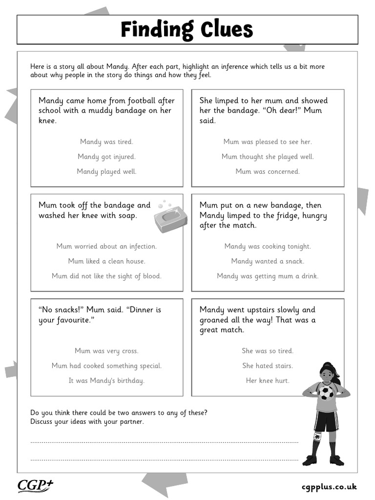 Making Inferences Match The Clues Foundation (Years 5-6) Black & White ...