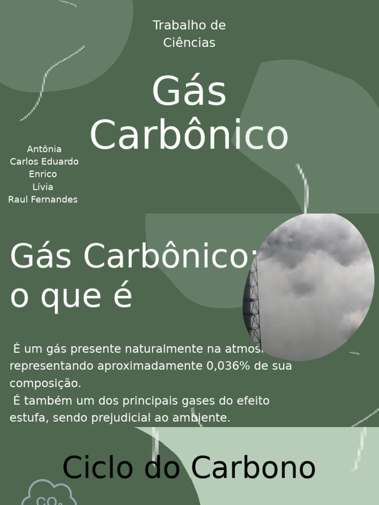 Gás Carbônico: Impactos e Ciclos Naturais | PDF