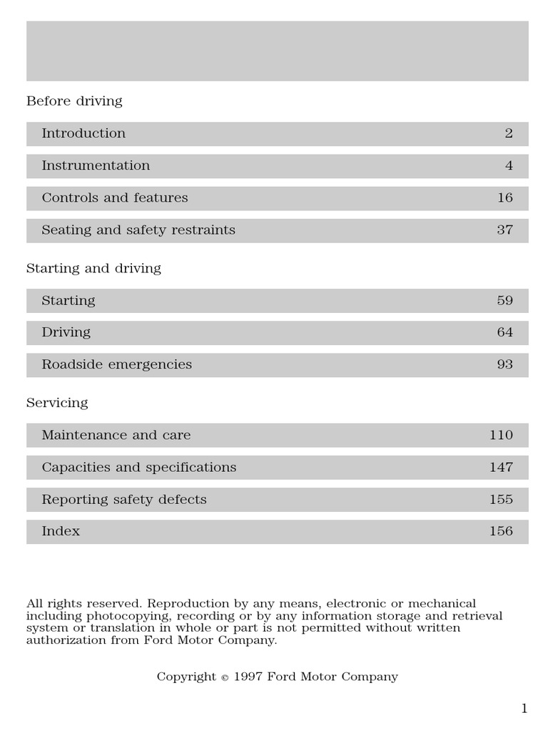 Ford Vehicle Owner's Manual Guide | PDF | Vehicles | Driving
