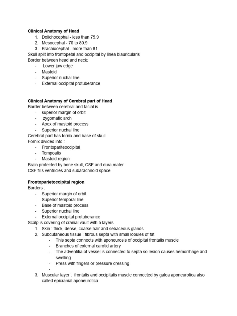 Clinical Anatomy of the Head and Face | PDF | Human Nose | Vein