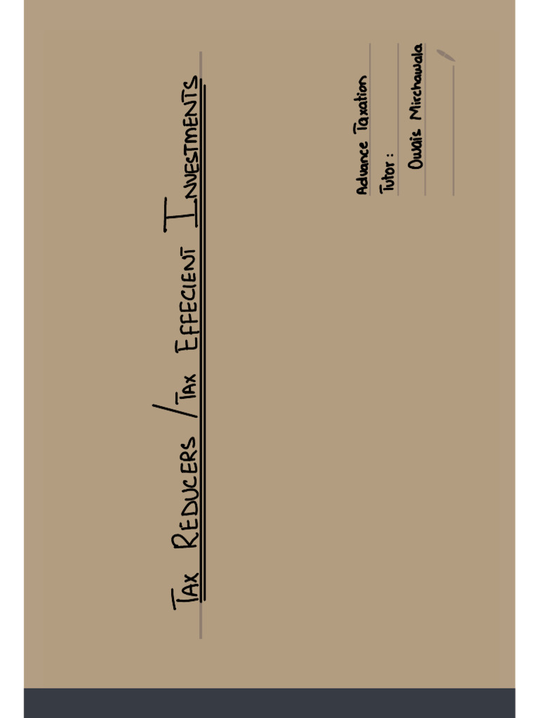 Tax Reducers and Tax Efficient Schemes | PDF